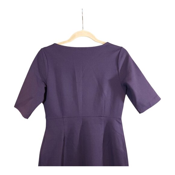 Boden Audrey Ponte Knit Sheath Dress in Plum Retro 60s Career Workwear Women's 8 - Picture 5 of 6
